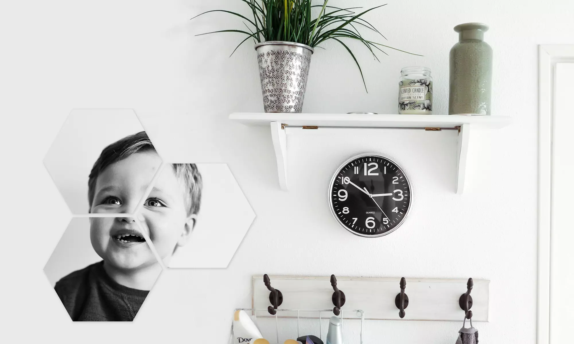 Personalisierbare Foto-Wandbild über 5, 6, 8 oder 12 Hexagone