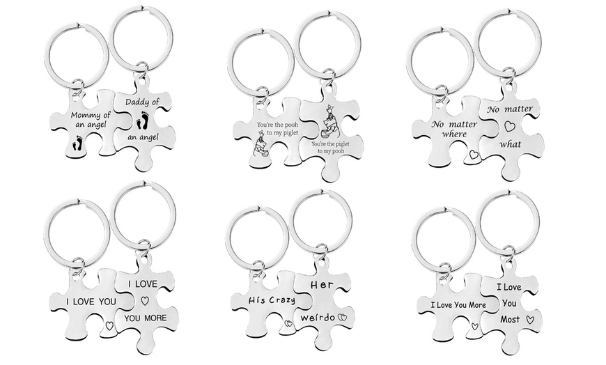 Image 1: 2 Pieces Couples Key Chain