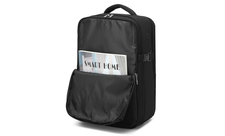 Image 17: Kono 20L Cabin Backpack with Red Trim for 15.6” Laptop Travel Daypack