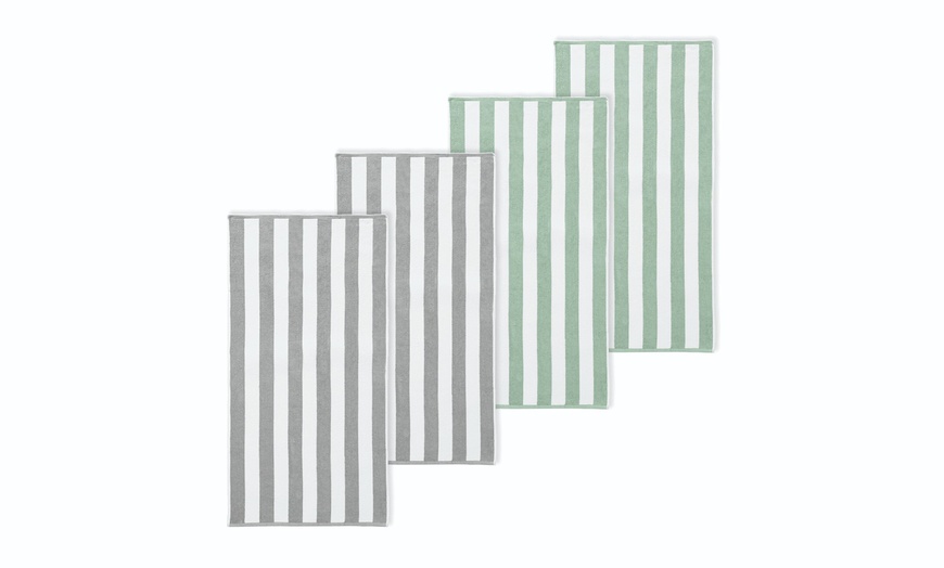 Image 8: 4 Pack Premium Cotton Cabana Beach Towel