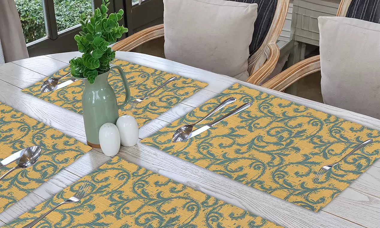 Six-Pack Ruvanti 100% Cotton Heat-Resistant Dining Table Placemats 13" x 19"