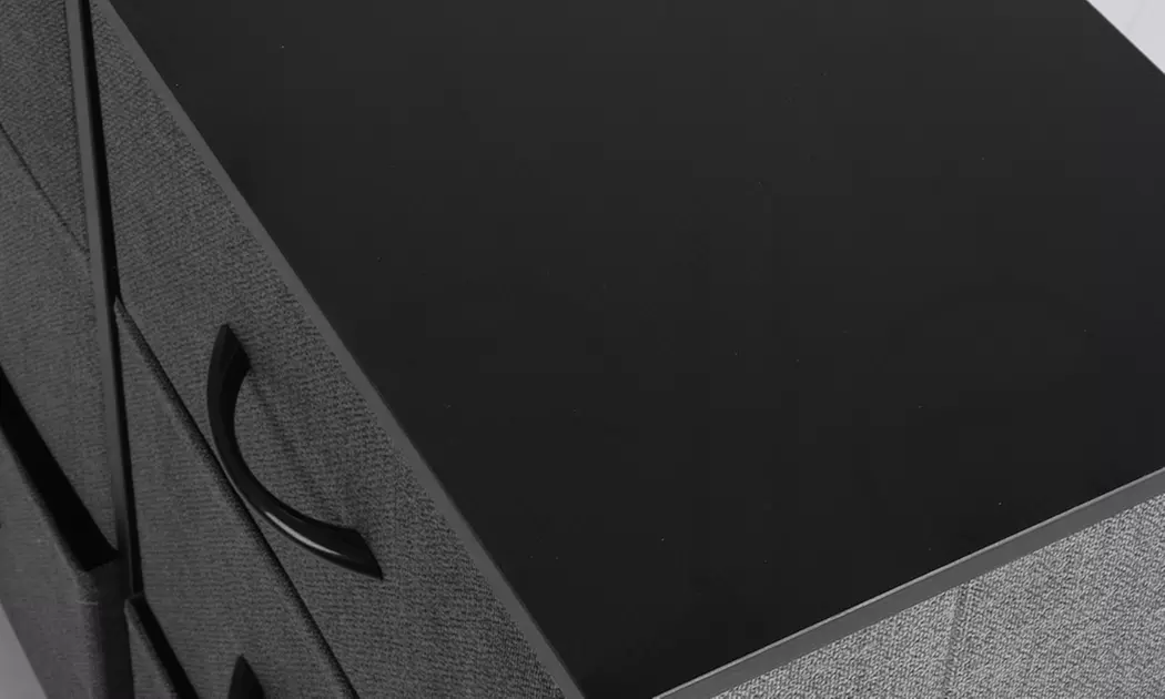 Fabric Chest of Drawers Collection - Rustic Wood & Grey Storage Units