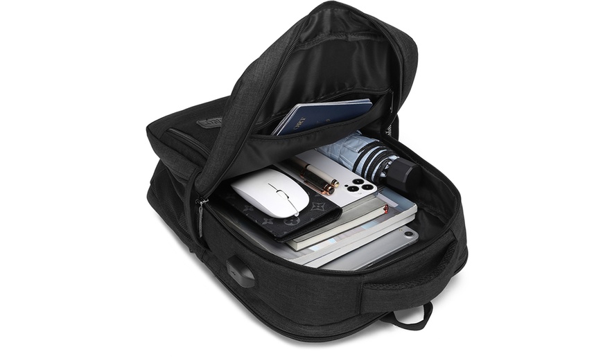Image 19: KONO Travel Backpack Business Bag with USB Port and Laptop Compartment