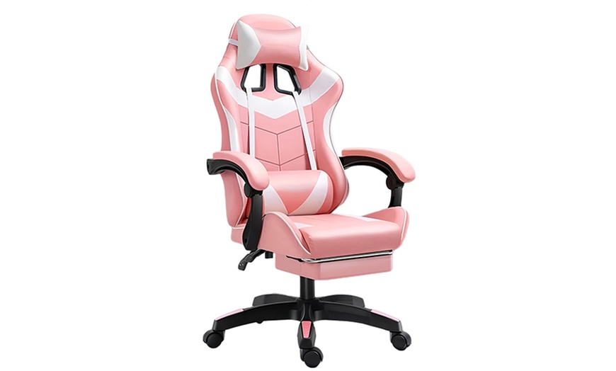 Image 11: Sedia da gaming ergonomica con poggiapiedi