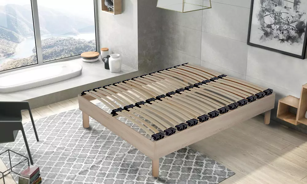 Sommier en bois bi-lattes, avec matelas en option. Livraison offerte - Primary Image