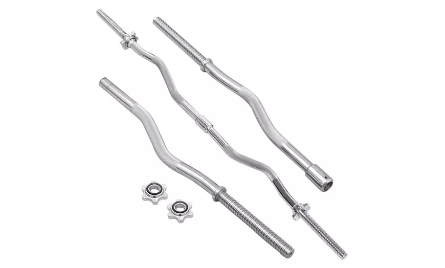 Image 5: 23.5kg EZ Dumbbells Curl Bar Set