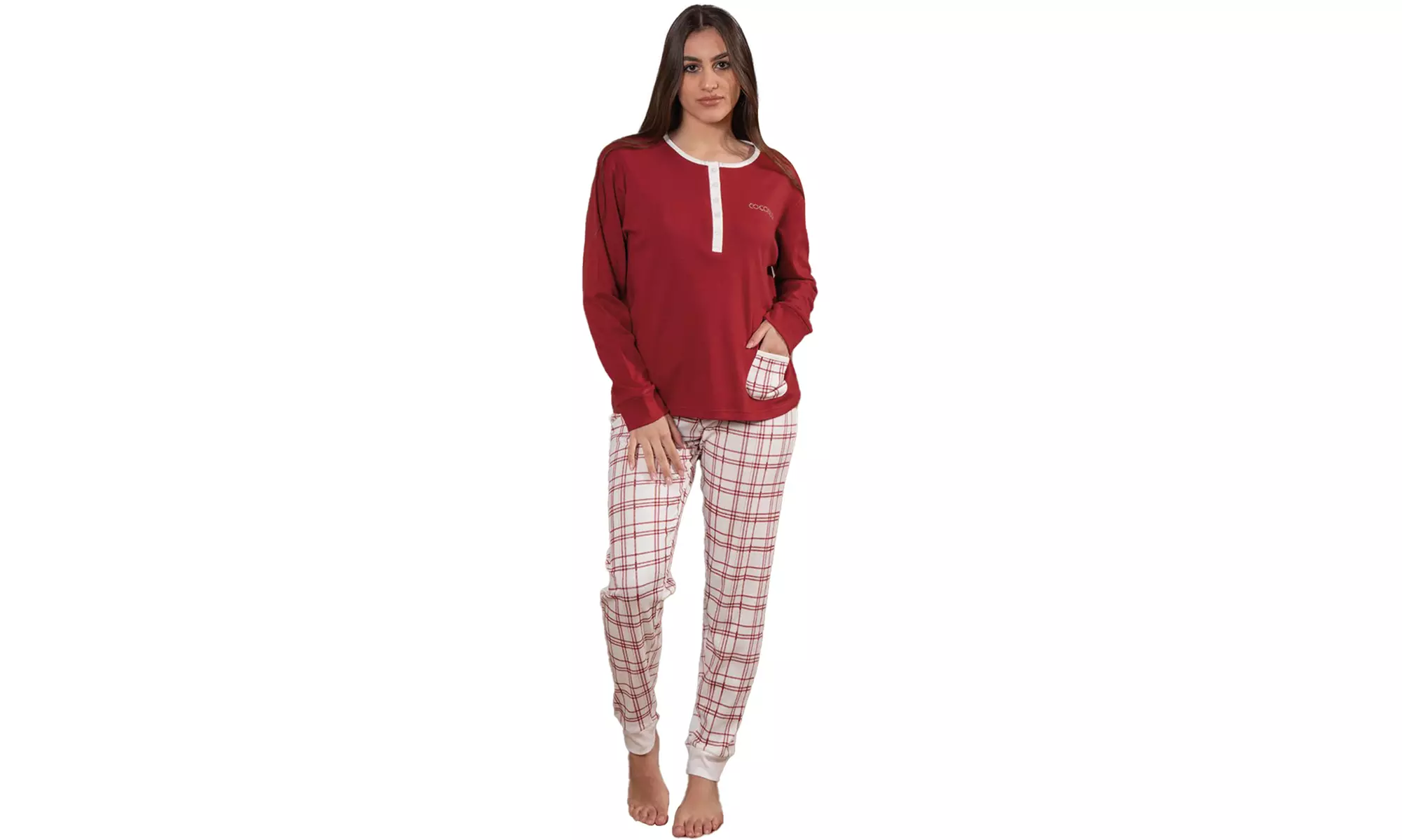Pigiama donna invernale in cotone di Nottingham, Coconuda o De Fonseca