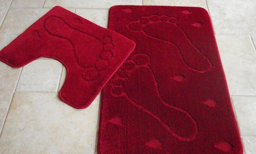 Image 11: Footprint Bath and Pedestal Mat Set