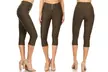 Women's Knit Denim Capri Pants Stretch Pull-On  Jegging Also In Plus Size - Second Medium