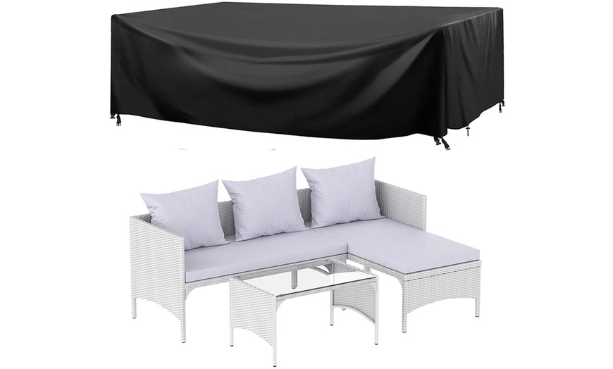 Image 7: Three Piece Outdoor Furniture Set With Table 