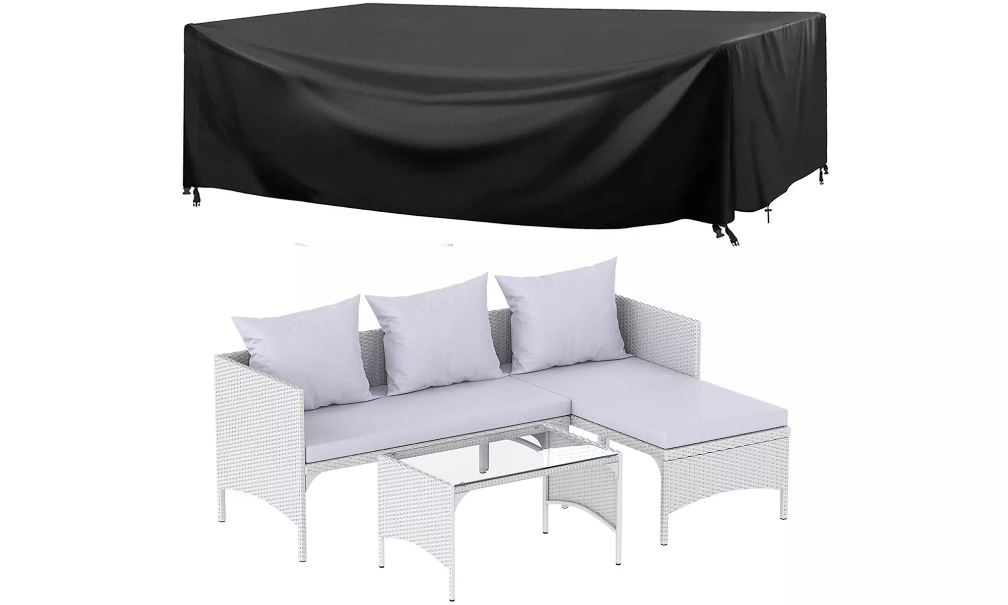 Three Piece Outdoor Furniture Set With Table