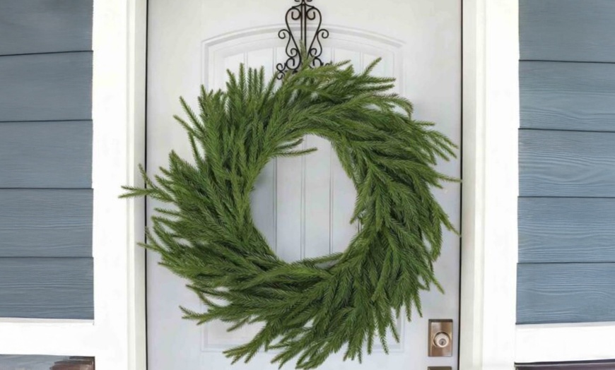 Image 1: 9FT Real Touch Norfolk Pine Garland
