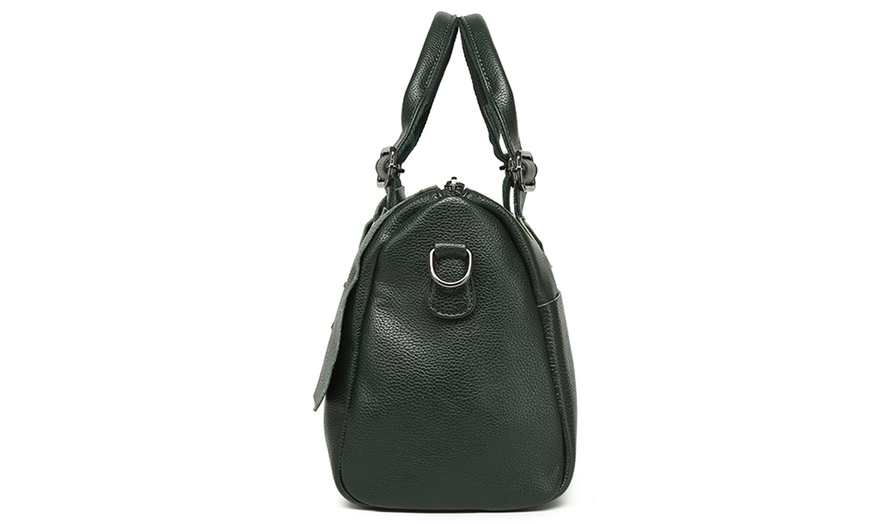 Image 29: Premium Leather Crossbody Bag With Large Capacity