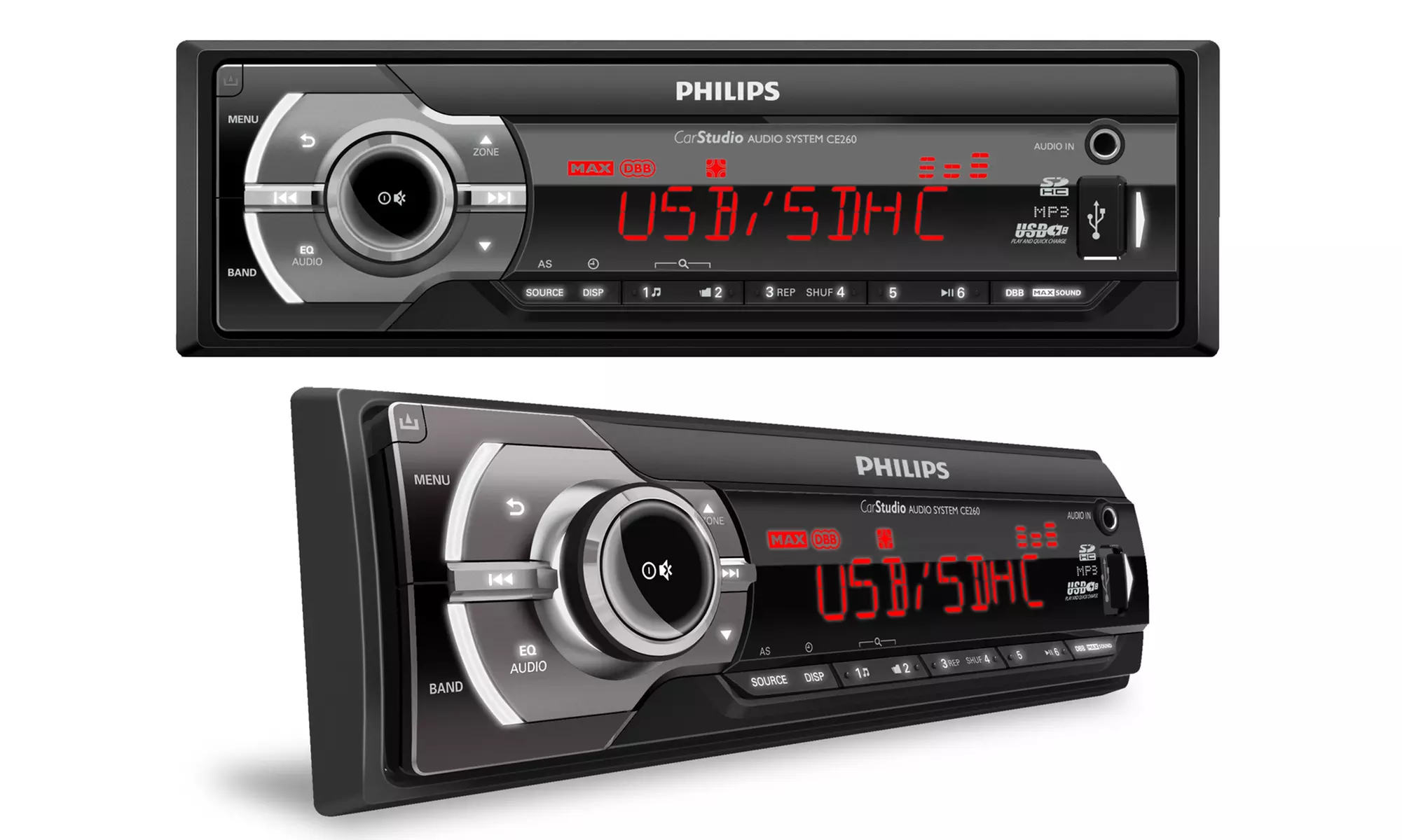Autoradio Philips CE260, Port USB, lecteur carte SD, prise Jack, livraison offerte, Garanti 2 ans - Primary Image