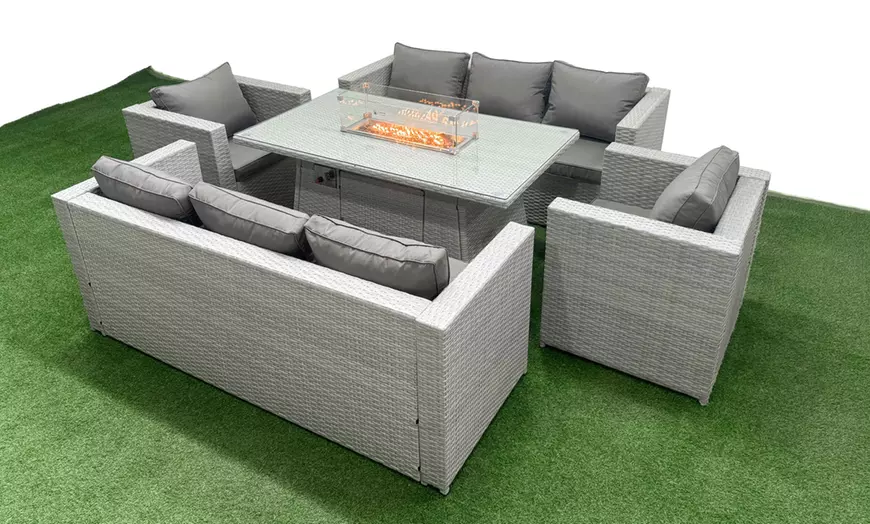 Image 1: Fimous Weather-Resistant PE Rattan-Effect Garden Sofa Set 