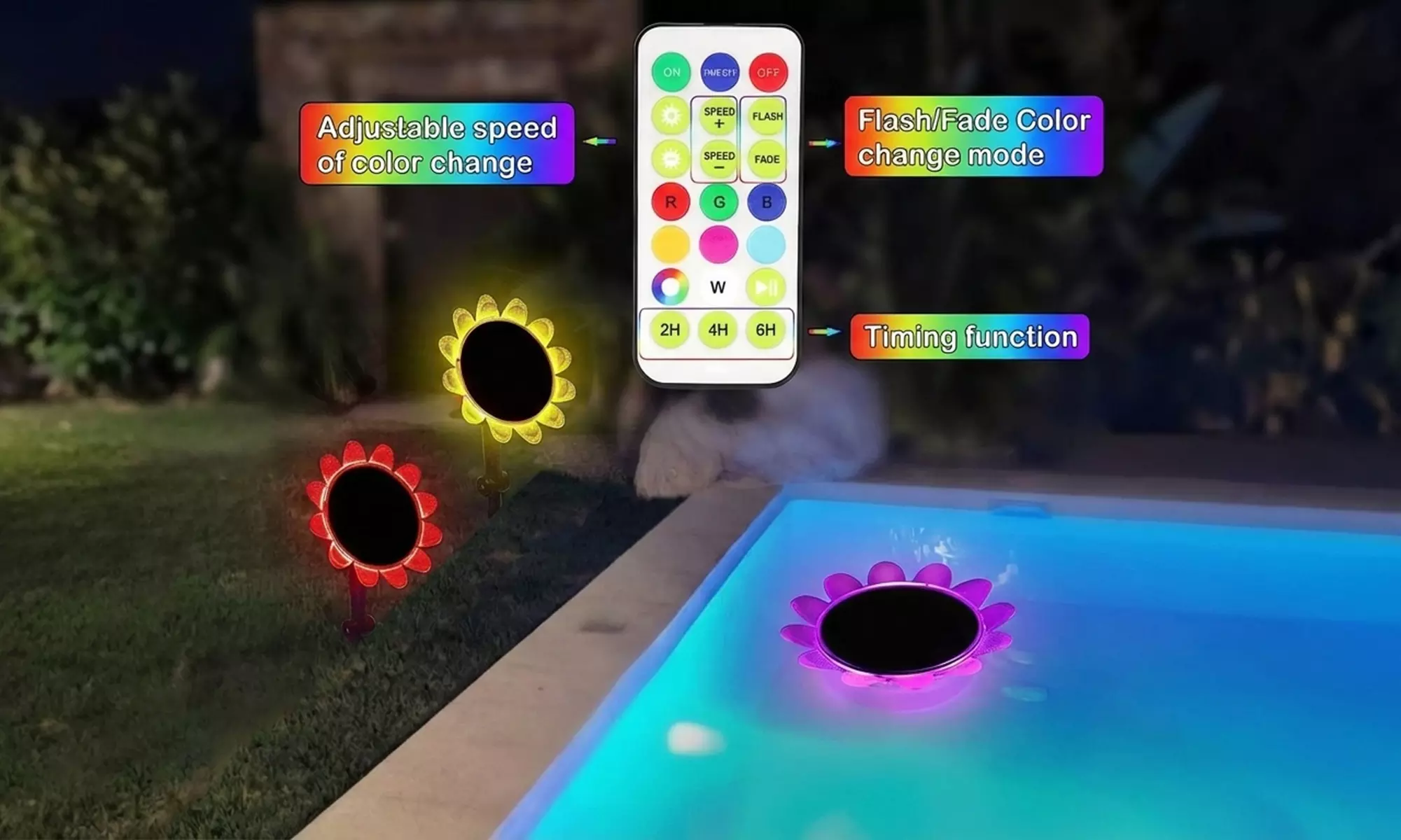 Solar Floating RGB Pool Light with Remote Control