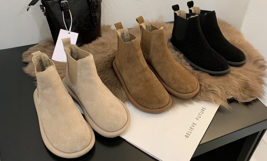 Image 1: Lined Warm Ankle Boots