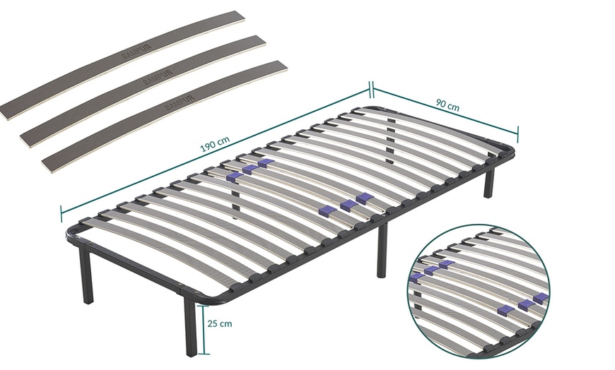 Image 9: Sommier orthopédique à lattes et pieds réglables, Sampur