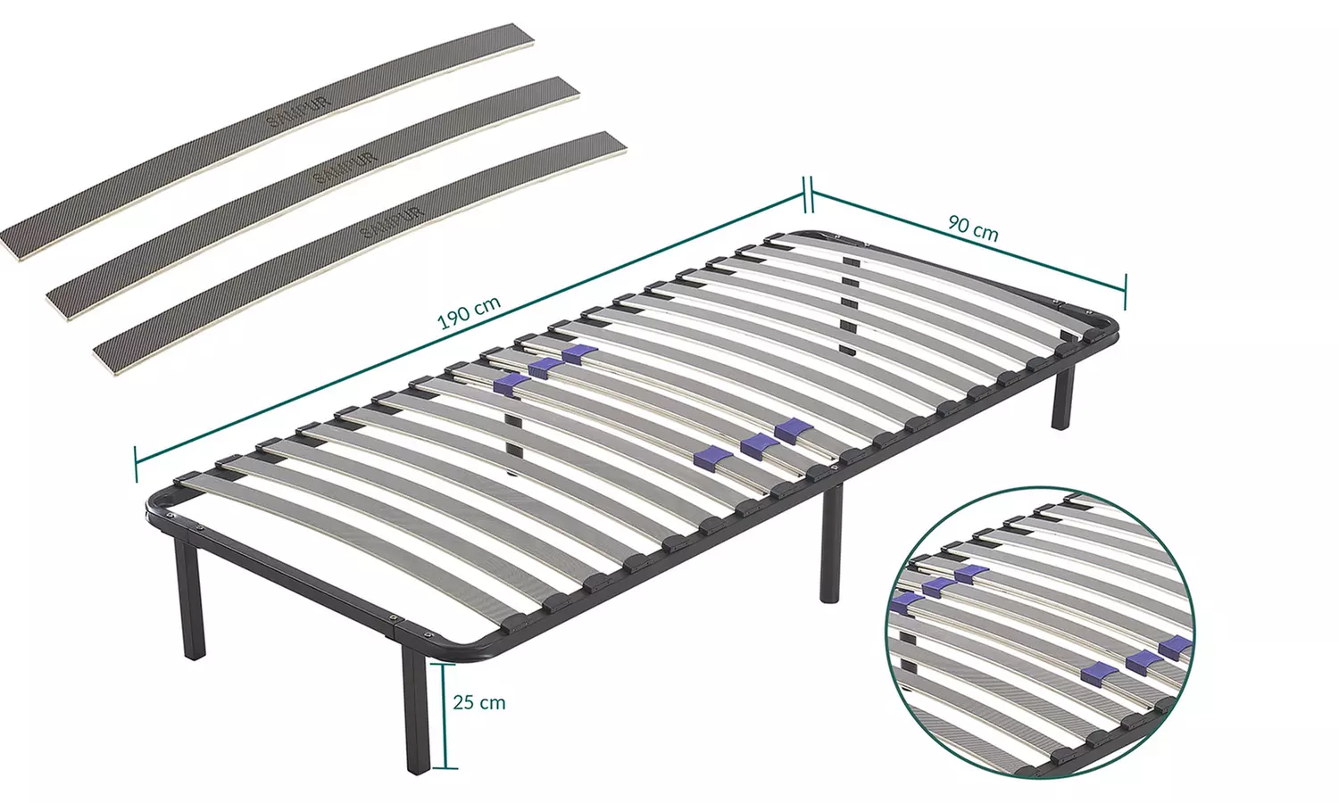 Sampur Metallgestell mit verstellbaren Latten und Füßen