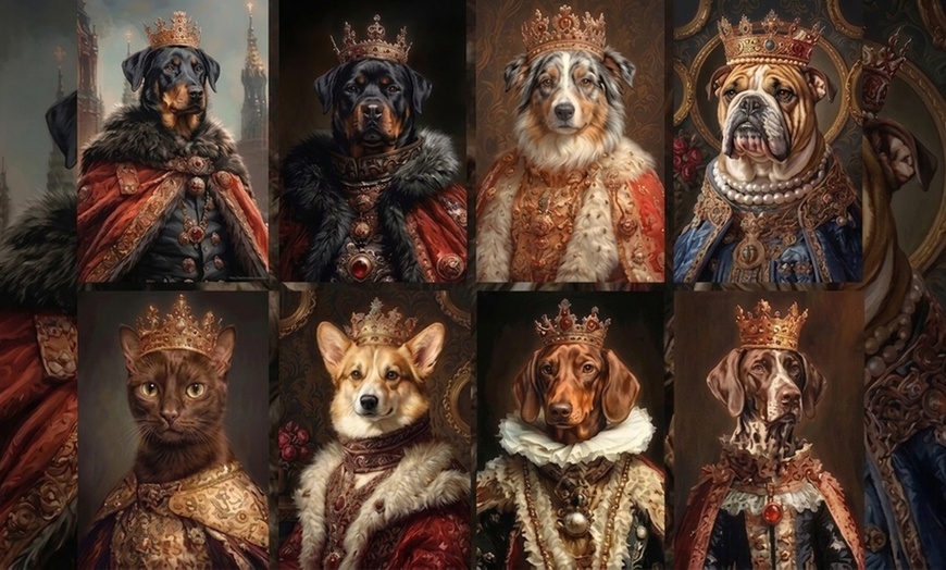 Image 2: Custom Royal Pet Portrait: Renaissance Digital File