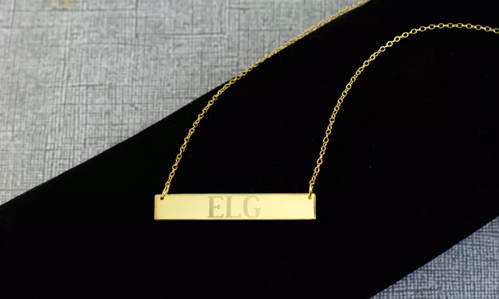 Custom Silver Plated Monogram Bar Necklace from MonogramHub (93% Off) - Primary Image