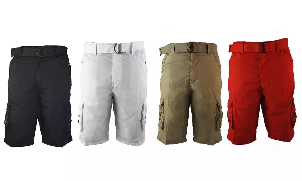 Clearance Chams Men's Twill Belted Cargo Shorts (32-42) - Primary Image