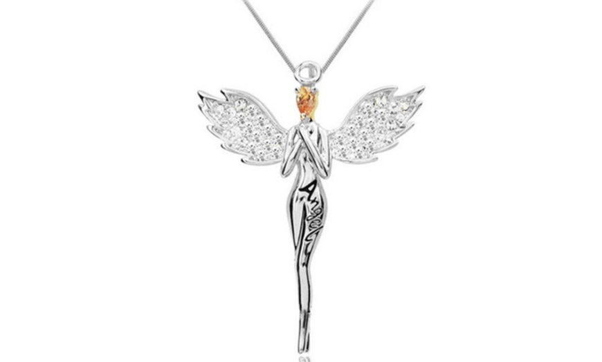 Image 2: Crystal Guardian Angel Pendant Necklace - Christmas Cracker or Gift Bag Presented  