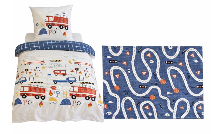 Image 13: Completo lenzuola per bambini e/o tappeto in cotone riciclato