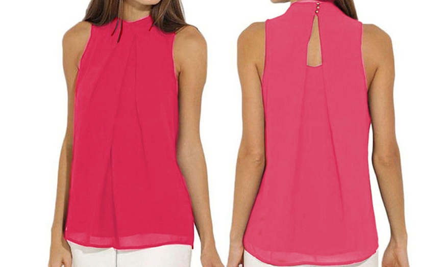 Image 4: Sleeveless Chiffon Blouse