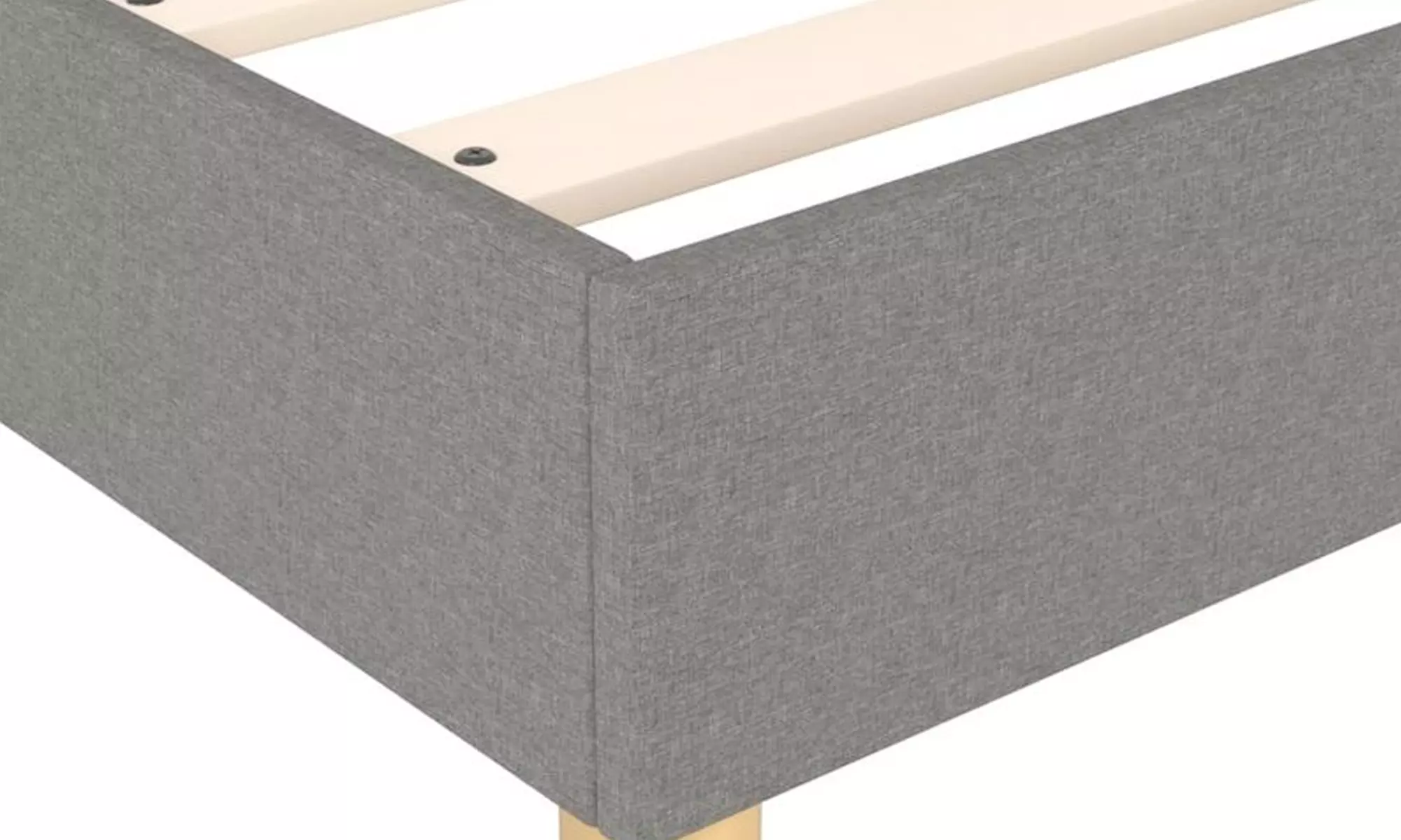 Lit "Miami" en tissu, pieds inclus et arrêt matelas et lattes, Sampur