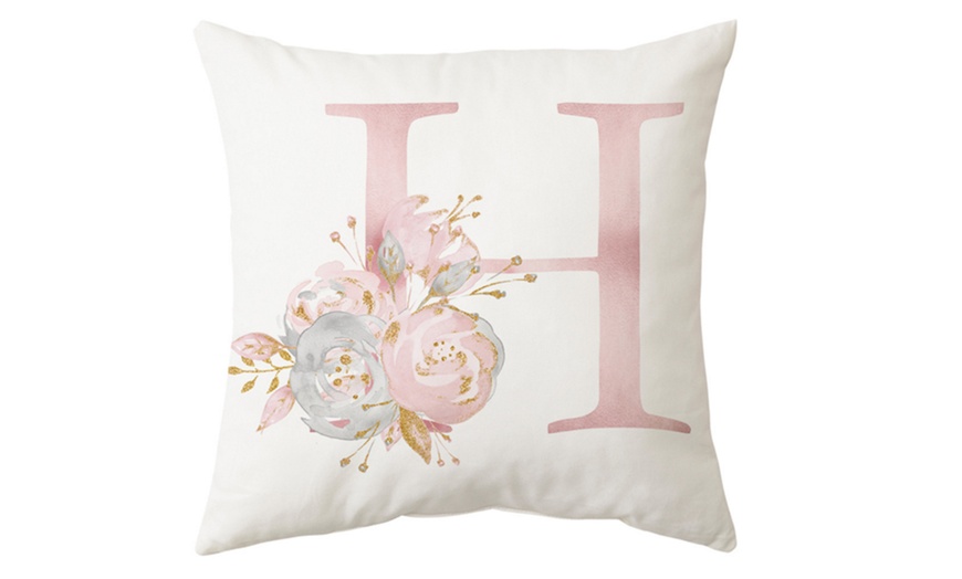 Image 13: Pink Letter Pillow Cushion Cover