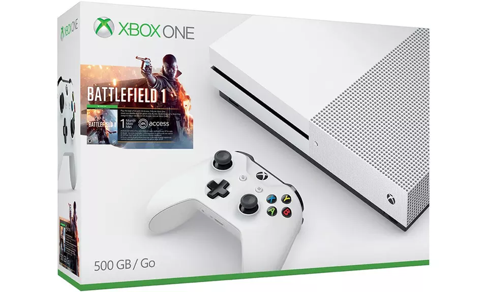 Microsoft Xbox One S 500GB Console Bundle with Battlefield 1 Game  - Primary Image