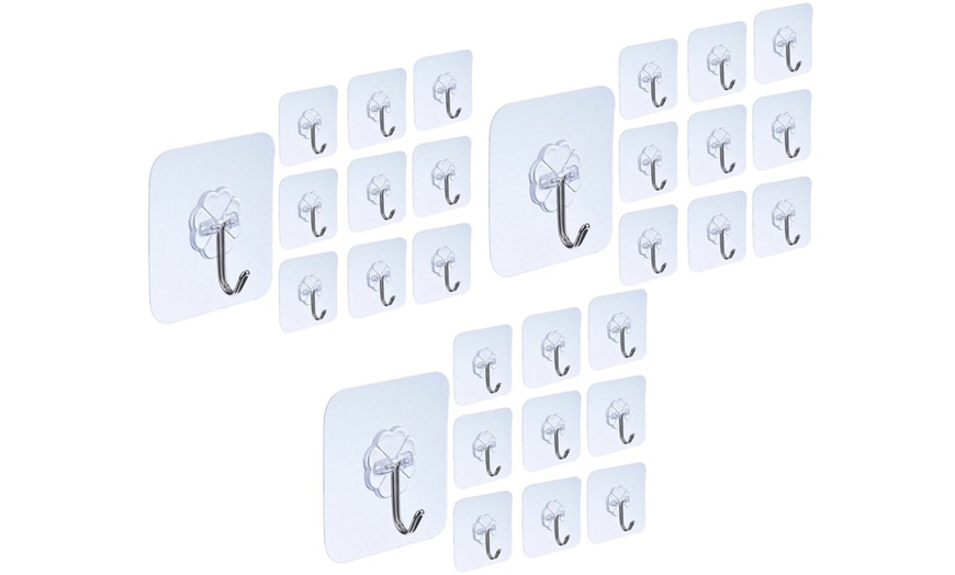 Image 4: 10-30PC Strong Transparent Suction Cup Sucker Wall Hooks Hanger Kitchen Bathroom