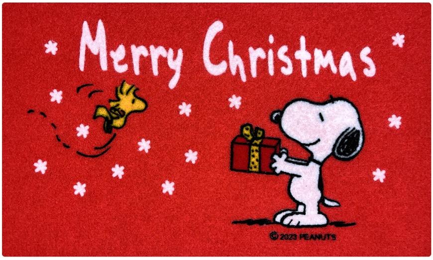 Image 7: 1 of 2 Snoopy deurmatten in kerst-ontwerp
