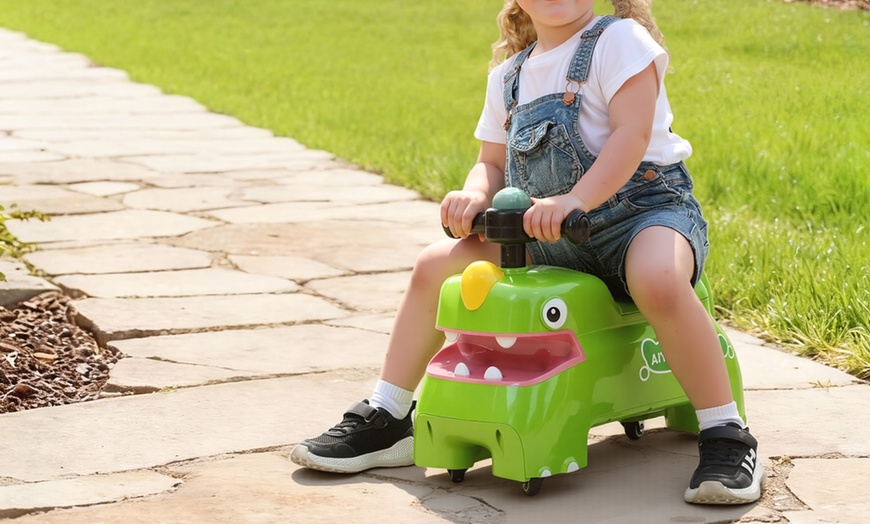 Image 6: AIYAPLAY Kids Ride On Car, Dinosaur Shape Toddler Walker