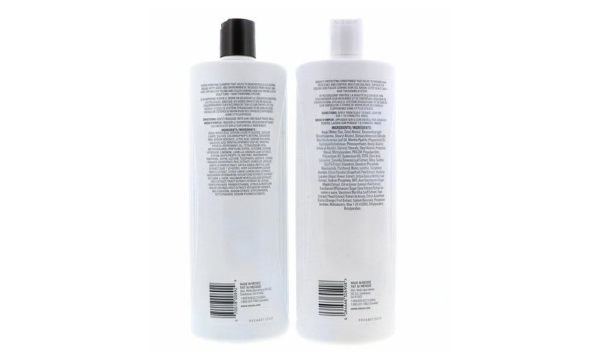 Image 4: Nioxin Cleanser Shampoo and Scalp Therapy Conditioner Liter 33.8 oz Set Combo