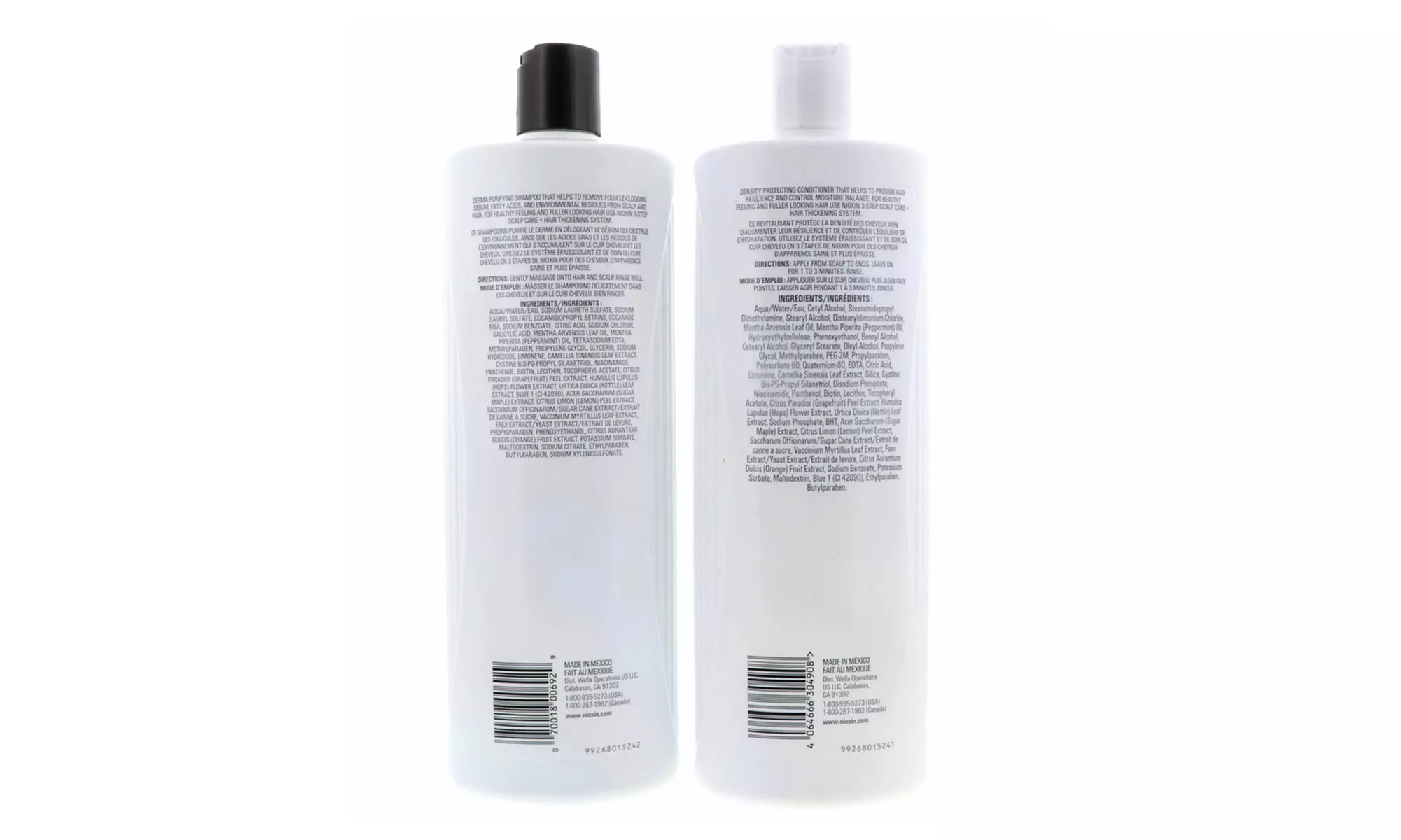 Nioxin Cleanser Shampoo and Scalp Therapy Conditioner Liter 33.8 oz Set Combo