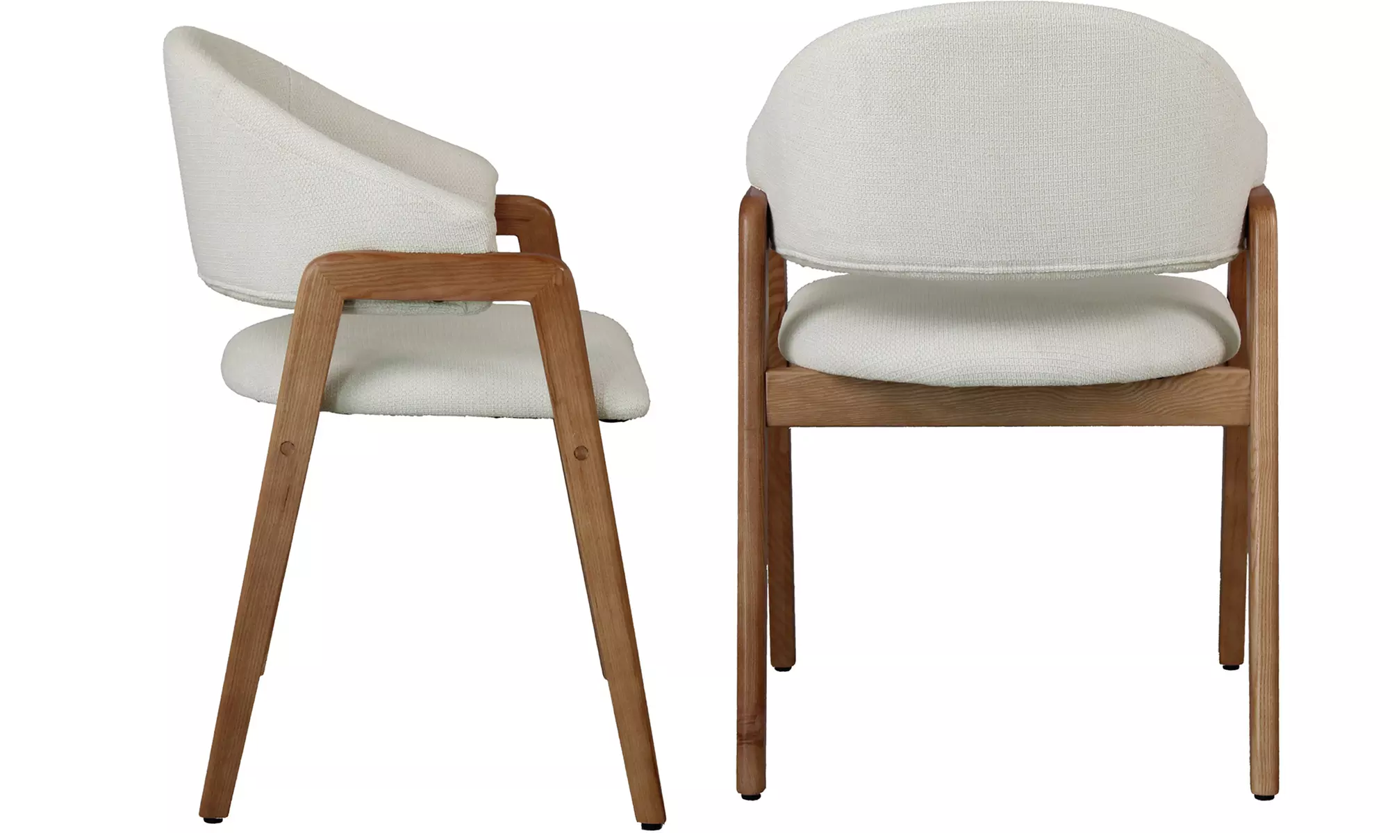 Sillas de comedor tapizadas con patas de madera Woolden, de Doosense