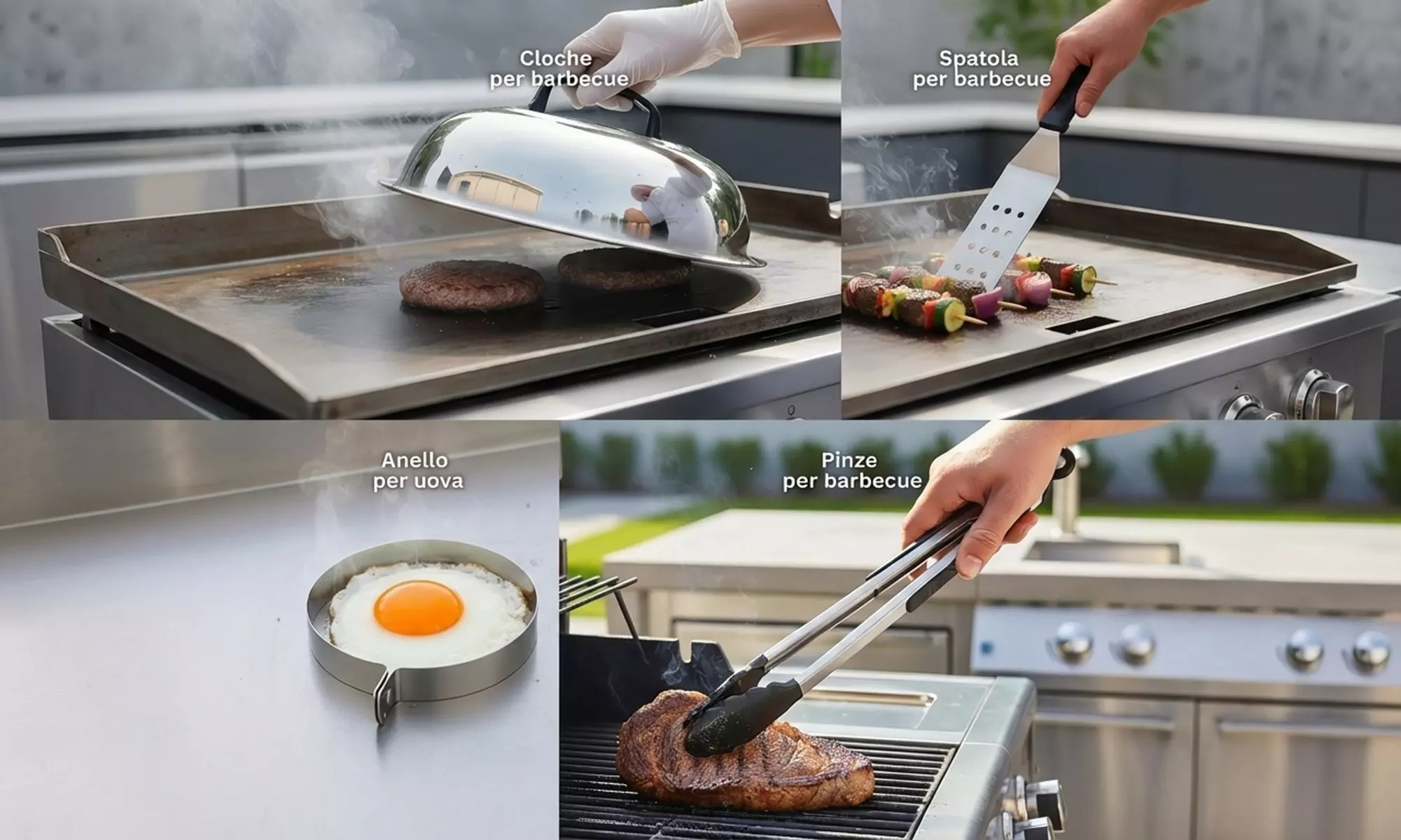 Kit con 27 pezzi di accessori professionali per barbecue