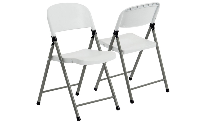 Image 2: Two, Four or Six Heavy-Duty Folding Plastic Chairs With Free Delivery