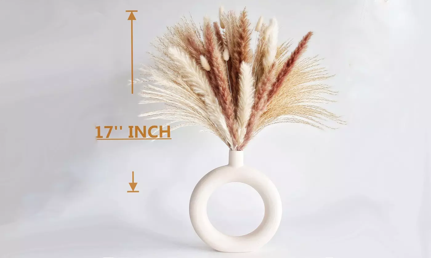 Natural Dried Flowers Pampas Grass Bunny Tails Bouquet Boho Wedding Table Decor