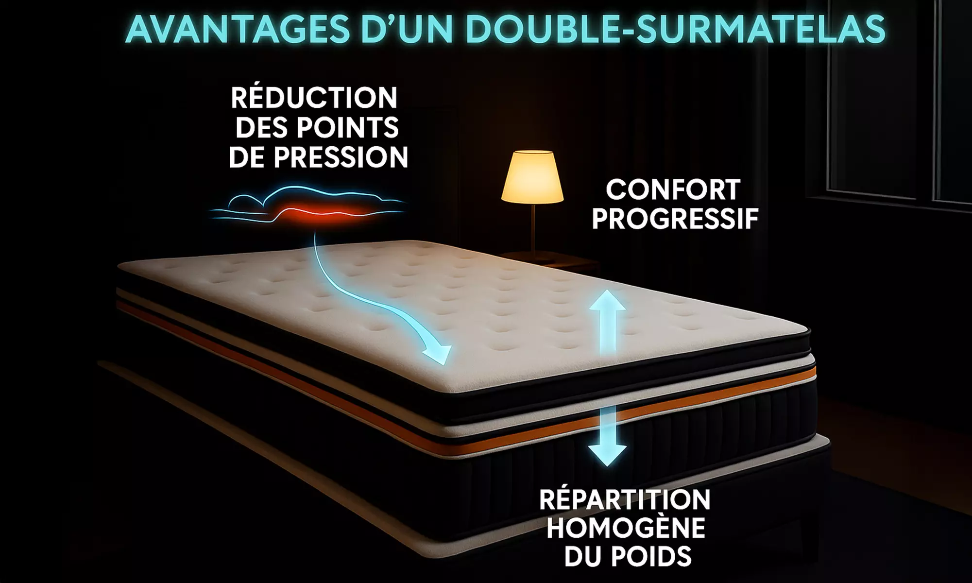 Matelas Épais : Double surmatelas et mémoire de forme