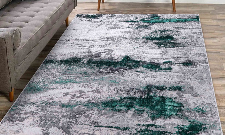 Image 1: Grunge Sprayed Textured Area Rug