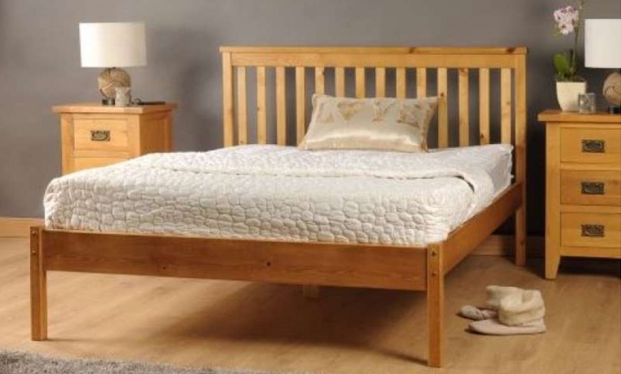 Image 2: Medina Wooden Bed Frame with Optional Mattress