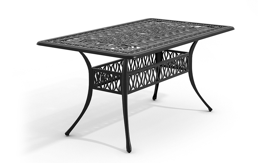 Image 39: Garden Outdoor Cast Aluminum Vintage Bistro Table 