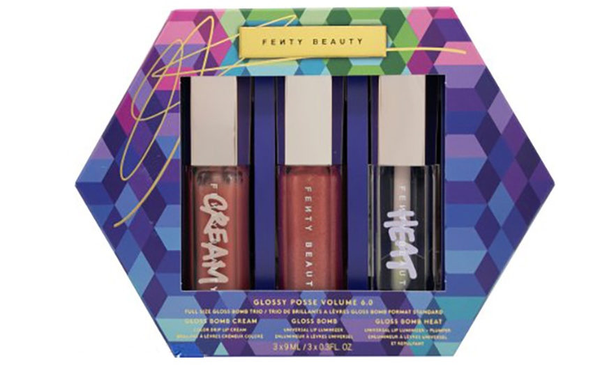 Image 2: Fenty Beauty Glossy Posse Lip Gloss Trio Pack, High-Shine Finish