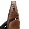 Image 7: Men Women Sling Chest Bag Leather Shoulder Cross-body Pack With USB Port