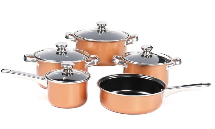 Up To 57% Off Nine-Piece Aluminium Pan Set | Groupon