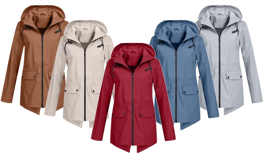 Image 1: Women's Lightweight Zip-through Hooded Windbreaker Jacket
