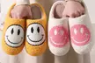 Smiley Face Plush Slippers - Second Medium